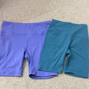 Athleta Women's Bike Shorts in Purple and Teal